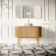 Positano Natural Oak Curved Vanity Unit with Matt White Stone Top 1200mm - Basin Not Included
