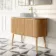 Positano Natural Oak Curved Vanity Unit with Matt White Stone Top 1200mm - Basin Not Included