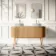 Positano Natural Oak Curved Vanity Unit with Matt White Stone Top 1500mm - Basin Not Included