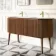 Positano Natural Walnut Curved Vanity Unit & Matt White Double Stone Basin 1500mm