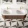 Positano Natural Walnut Curved Vanity Unit & Matt White Double Stone Basin 1500mm