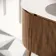 Positano Natural Walnut Curved Vanity Unit & Matt White Double Stone Basin 1500mm