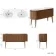 Positano Natural Walnut Curved Vanity Unit & Matt White Double Stone Basin 1500mm