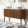 Positano Natural Walnut Curved Vanity Unit with Carrara Marble Top 1500mm - Basin Not Included