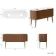 Positano Natural Walnut Curved Vanity Unit with Carrara Marble Top 1500mm - Basin Not Included