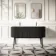 Positano Black Oak Curved Vanity Unit & Matt White Double Stone Basin 1500mm