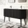 Positano Black Oak Curved Vanity Unit & Matt White Double Stone Basin 1500mm