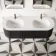 Positano Black Oak Curved Vanity Unit & Matt White Double Stone Basin 1500mm