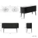 Positano Black Oak Curved Vanity Unit & Matt White Double Stone Basin 1500mm