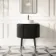 Positano Black Oak Curved Vanity Unit with Matt White Stone Top 800mm - Basin Not Included