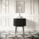 Positano Black Oak Curved Vanity Unit with Matt White Stone Top 800mm - Basin Not Included