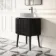 Positano Black Oak Curved Vanity Unit with Matt White Stone Top 800mm - Basin Not Included