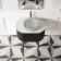 Positano Black Oak Curved Vanity Unit with Matt White Stone Top 800mm - Basin Not Included
