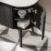 Positano Black Oak Curved Vanity Unit with Matt White Stone Top 800mm - Basin Not Included