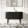 Positano Black Oak Curved Vanity Unit with Matt White Stone Top 1200mm - Basin Not Included