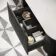 Positano Black Oak Curved Vanity Unit with Matt White Stone Top 1200mm - Basin Not Included
