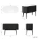 Positano Black Oak Curved Vanity Unit with Matt White Stone Top 1200mm - Basin Not Included