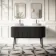 Positano Black Oak Curved Vanity Unit with Matt White Stone Top 1500mm - Basin Not Included