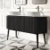 Positano Black Oak Curved Vanity Unit with Matt White Stone Top 1500mm - Basin Not Included