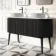 Positano Black Oak Curved Vanity Unit with Carrara Marble Top 1500mm - Basin Not Included
