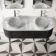 Positano Black Oak Curved Vanity Unit with Carrara Marble Top 1500mm - Basin Not Included
