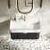 Cayman Black Oak Wall Hung Slimline Basin Drawer Vanity 800mm - Brushed Brass Accents