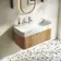 Cayman Natural Oak Wall Hung Slimline Basin Drawer Vanity 800mm - Chrome Handle