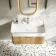 Cayman Natural Oak Wall Hung Slimline Basin Drawer Vanity 800mm - Chrome Handle
