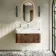 Cayman Natural Walnut Wall Hung Slimline Basin Drawer Vanity 800mm - Chrome Handle