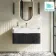 Cayman Black Oak Wall Hung Slimline Basin Drawer Vanity 800mm - Chrome Handle