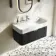 Cayman Black Oak Wall Hung Slimline Basin Drawer Vanity 800mm - Chrome Handle