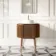 Positano Natural Walnut Curved Vanity Unit with Matt White Stone Top 800mm - Basin Not Included