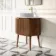 Positano Natural Walnut Curved Vanity Unit with Matt White Stone Top 800mm - Basin Not Included
