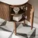 Positano Natural Walnut Curved Vanity Unit with Matt White Stone Top 800mm - Basin Not Included