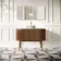Positano Natural Walnut Curved Vanity Unit with Matt White Stone Top 1200mm - Basin Not Included