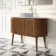 Positano Natural Walnut Curved Vanity Unit with Matt White Stone Top 1200mm - Basin Not Included