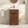 Havana Fluted Black Walnut Basin Vanity 500mm - Black Accents