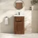 Havana Fluted Black Walnut Basin Vanity 500mm - Black Accents
