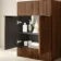 Havana Fluted Black Walnut Cabinet with Marble Top 600mm (Excludes Counter Top Basin) - Black Accents