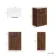 Havana Fluted Black Walnut Cabinet with Marble Top 600mm (Excludes Counter Top Basin) - Black Accents