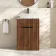 Havana Fluted Black Walnut Cabinet with Marble Top & Marin Basin 600mm - Black Accents