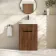 Havana Fluted Black Walnut Cabinet with Marble Top & Marin Basin 600mm - Black Accents
