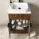 Havana Fluted Black Walnut Cabinet with Marble Top & Marin Basin 600mm - Black Accents