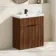 Havana Fluted Black Walnut Basin Vanity 800mm - Black Accents