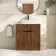 Havana Fluted Black Walnut Cabinet with Marble Top & Marin Basin 800mm - Black Accents