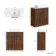 Havana Fluted Black Walnut Cabinet with Marble Top & Marin Basin 800mm - Black Accents