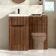 Havana Fluted Black Walnut Basin Vanity and Back To Wall Toilet Unit 1000mm (Excludes Toilet) - Black Accents