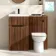 Havana Fluted Black Walnut Combination Vanity Basin and Aruba Toilet 1000mm - Black Accents