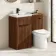 Havana Fluted Black Walnut Combination Vanity Basin and Aruba Toilet 1000mm - Black Accents