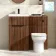 Havana Fluted Black Walnut Combination Vanity Basin and Miami Toilet 1000mm - Black Accents